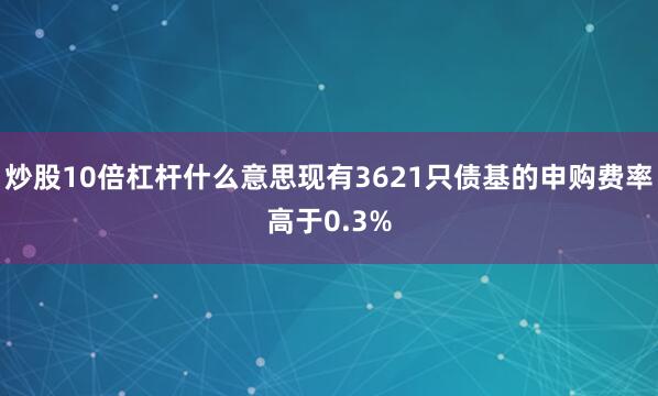 炒股10倍杠杆什么意思现有3621只债基的申购费率高于0.3%